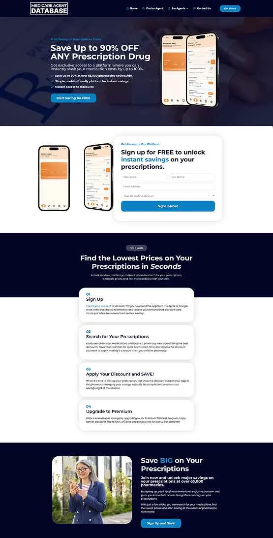Prescription Savings Landing Page